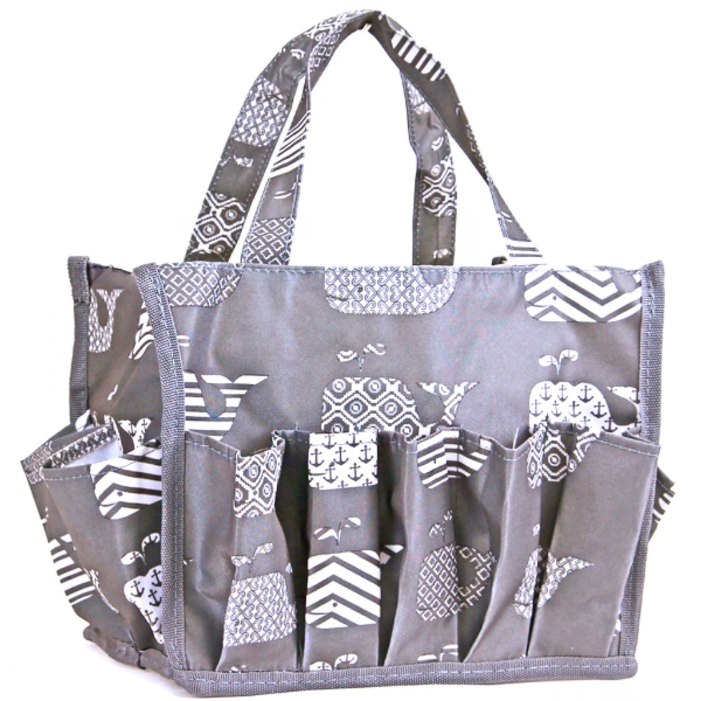 Small Organizer Utility Tote Bag Whale Gray